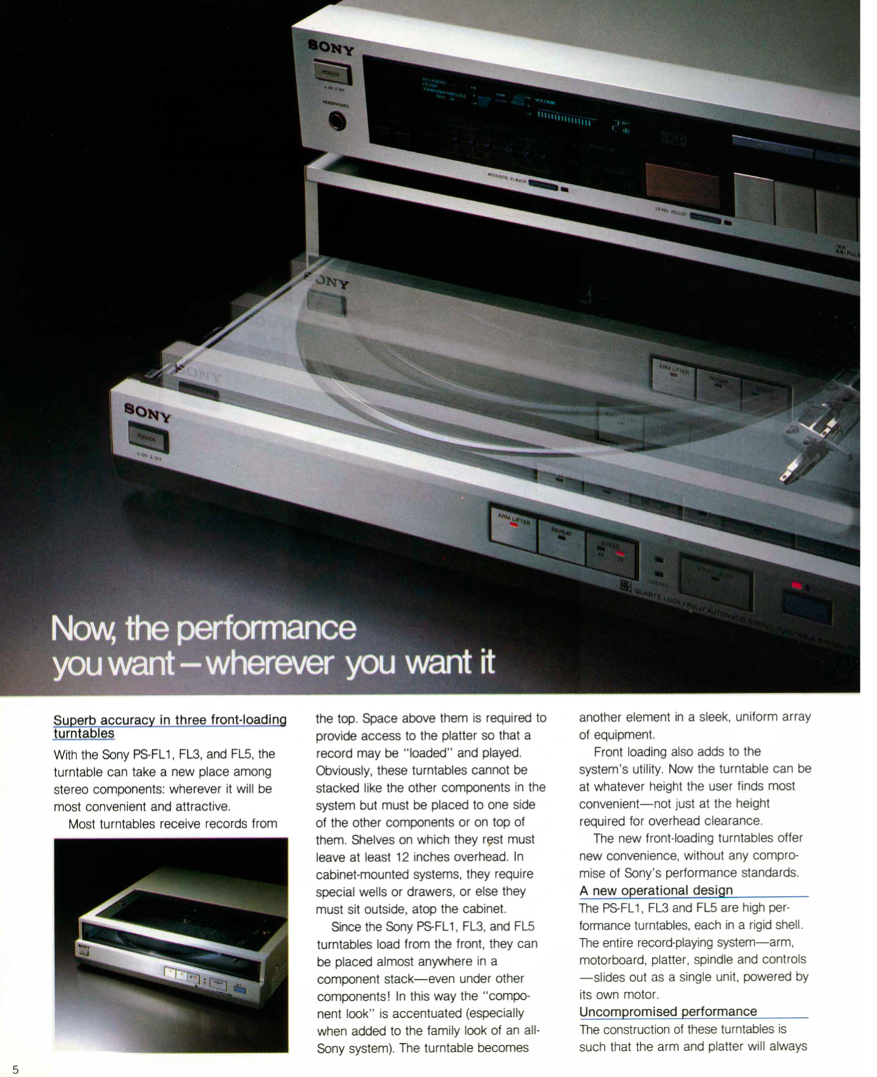 Sony Turntables LX FL 1980s Audio Brochure  (PDF) (E-BOOK)