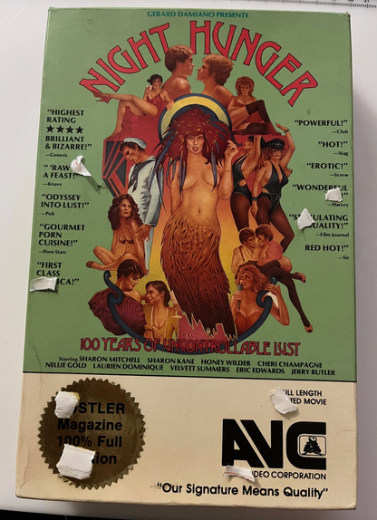 1983 Night Hunger BIG BOX Betamax VHS AVC Videos - RARE